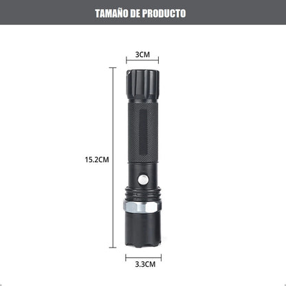Pack X2 Linterna Led Camping Linterna Tactica 18000 Lumens Blanco Gris Oscuro