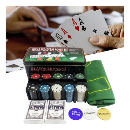 Set Poker Juego De Mesa 200 Fichas Naipes Fichas Poker