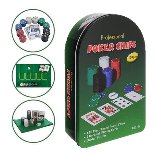 Set Poker Juego De Mesa 120 Fichas Naipes Fichas Poker Juego