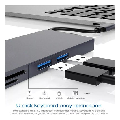Multi Puerto Usb Hub Tipo C Adapta Usb Ethernet Hdmi Sd Vga