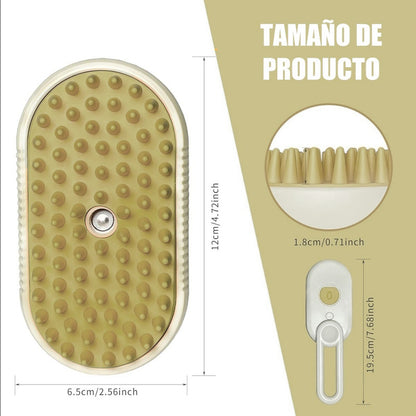 Pack X2 Cepillo Vapor Gato Quita Pelos Mascotas Peine Vapor
