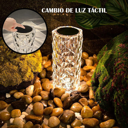 Lámpara Cristal Mesa Lámpara Led Decorativa Velador Táctil