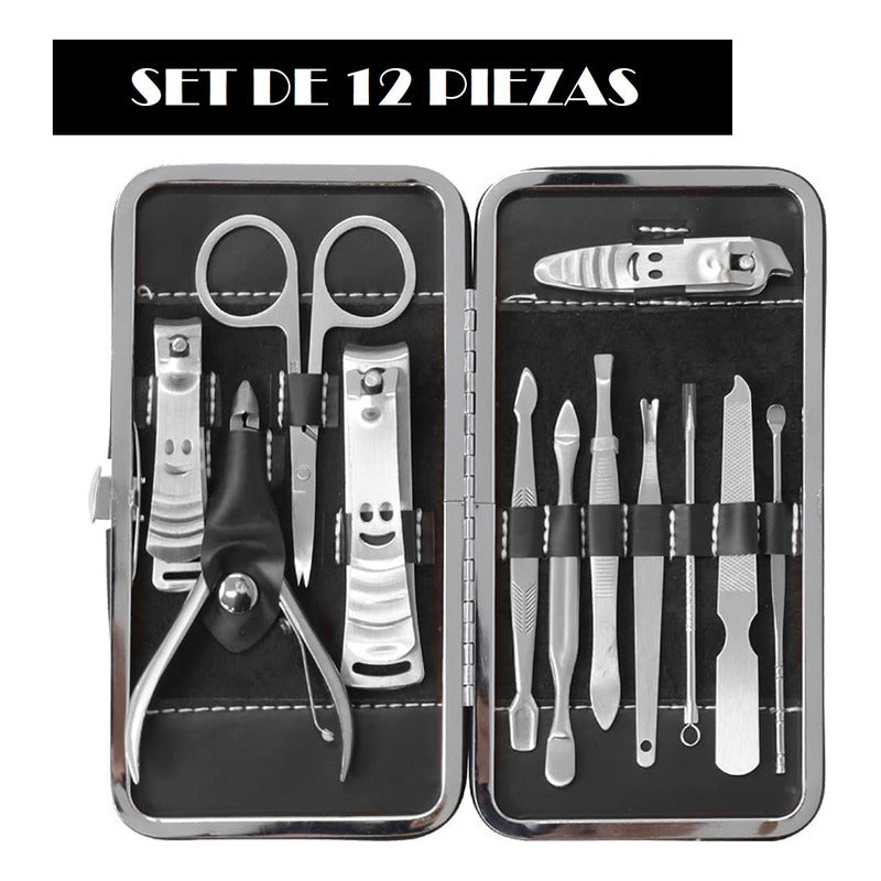 Set Manicure Permanente 12 Pieza Corta Cuticulas Profesional