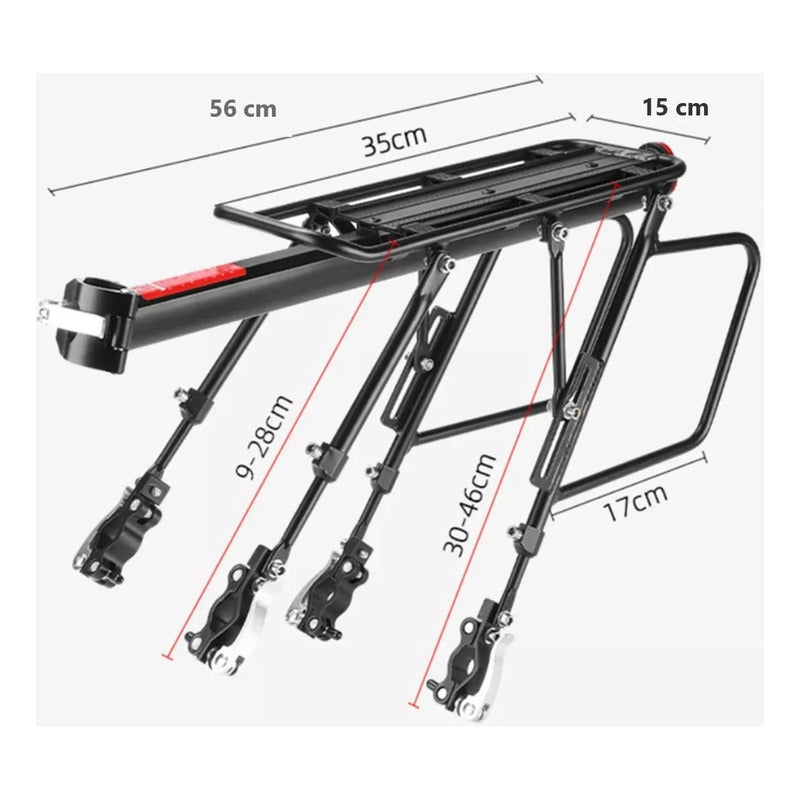 Parrilla Trasera Bicicleta Parrilla Bicicleta Aro 20-29 Parrillera De Bicicleta Ajustable Aluminio Arcashopping Porta Equipaje Bicicleta Trasero Parrillera Adaptable Con Reflector