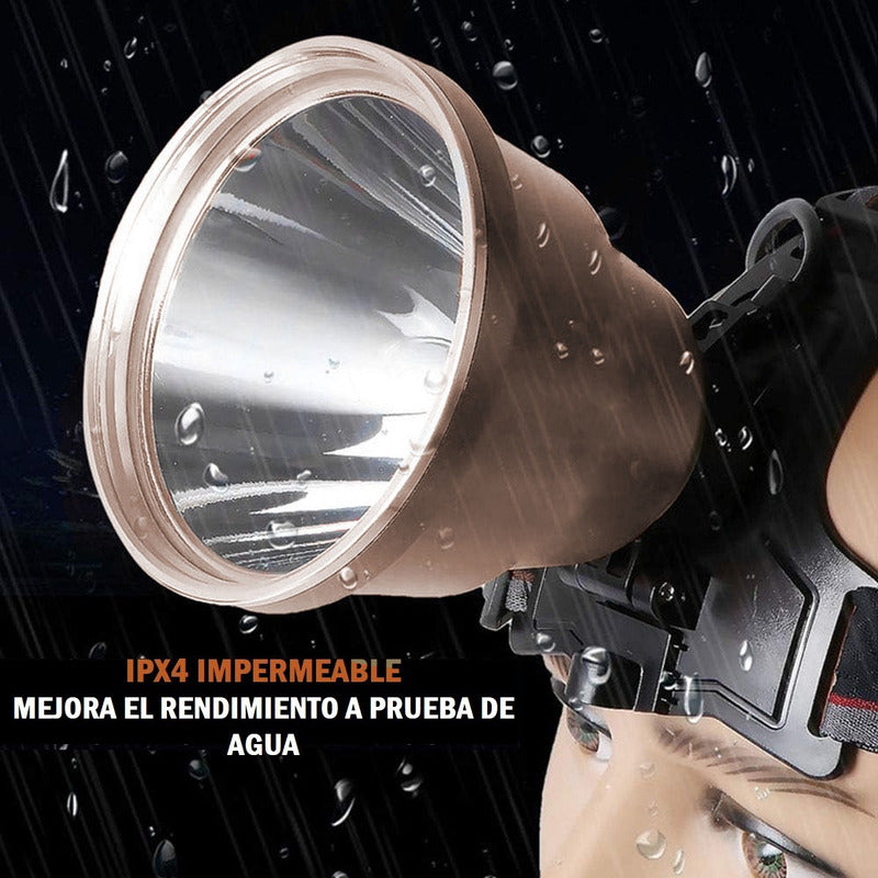 Foco De Caza Linterna Minera Recargable Camping Lampara 500w
