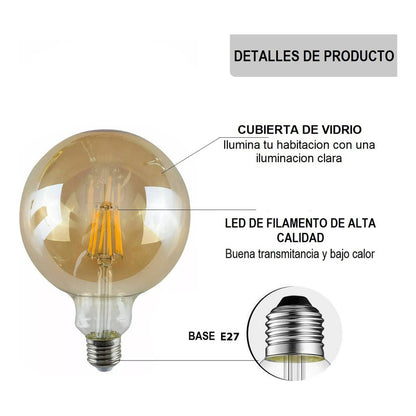 Ampolleta G125 Led Bombilla Incandescente Retro 6w 2700k