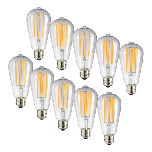 Pack X10 Ampolleta Vintage 6w E27 Filamento Luz Cálida Led