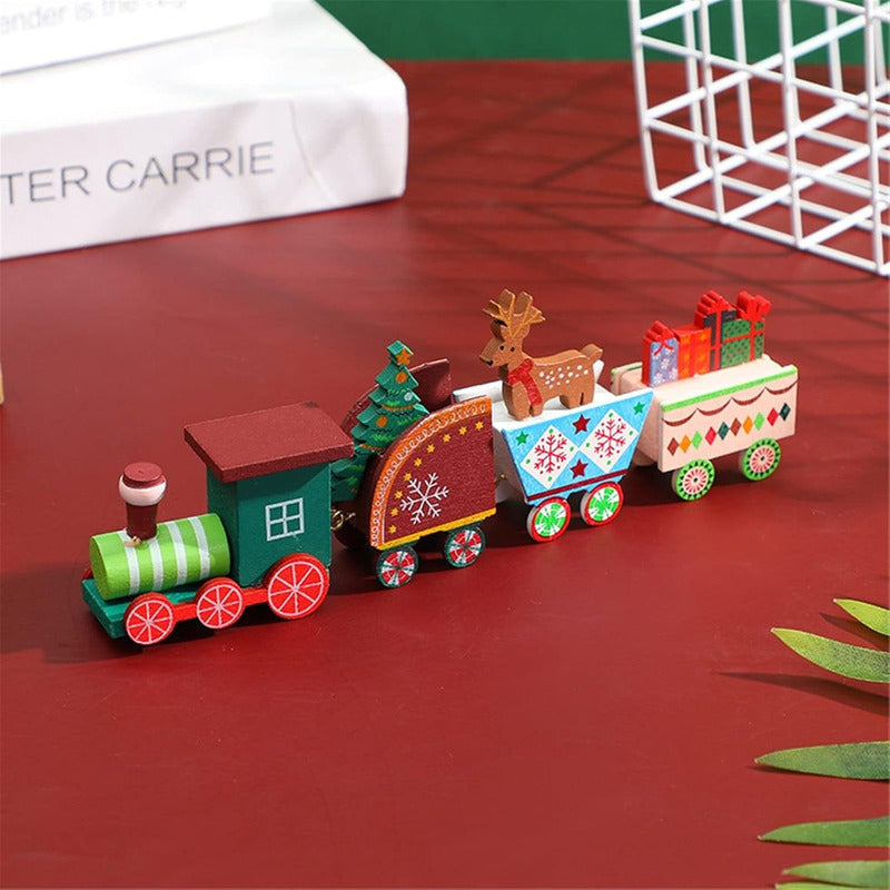 Tren Madera Adornos Navideños Decoración Hogar Navidad Regal