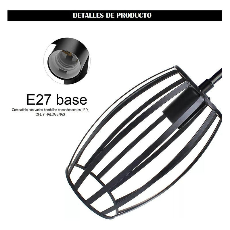 Pack X2 Lámpara Colgante Lámparas Techo Comedor Ovalada E27