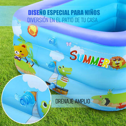 Piscinas Para Niños Piscina Pequeña Bebe Piscinas Infantiles Arcashopping Piscina Inflable 150x100x50cm Piscina Rectangular Para Niños Piscina Para Bebes 3 Anillos Piscinas Inflables Azul