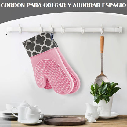 Pack X2 Guantes Para Horno Toma Ollas Guantes Silicona Cocin