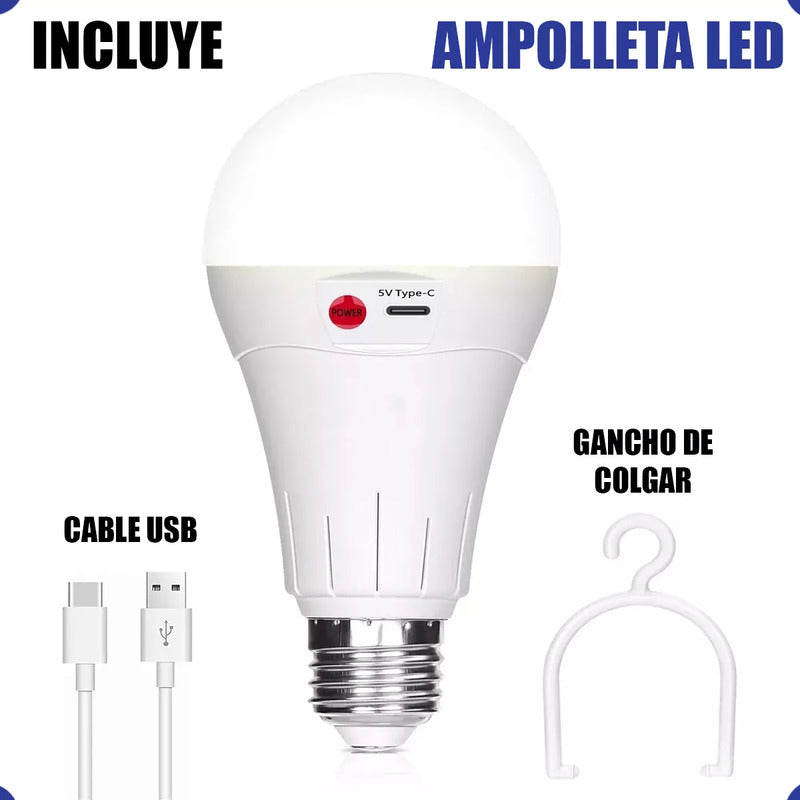 Pack X4 Ampolleta Led E27 Usb Pack X4 Ampolleta 10w Usb Pack Ampolletas Led X4 Emergencia Arcashopping Pack X4 Ampolleta Recargable Ampolleta E27 Ampolleta Usb 10w