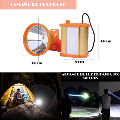 Linterna Cintillo Minera Recargable Camping Lampara 100w