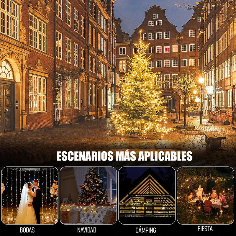 Pack X2 Luces Navideñas Solares Luces Led Solar Luces Navida