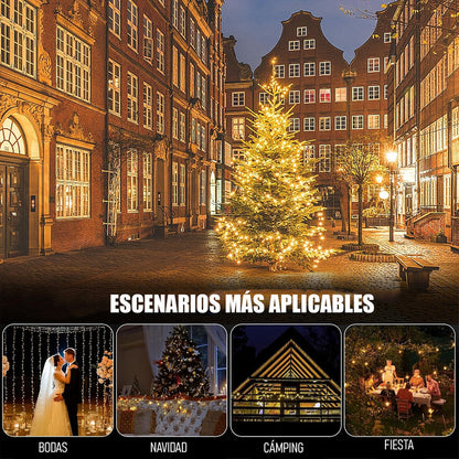 Pack X2 Luces Navideñas Solares Luces Led Solar Luces Navida