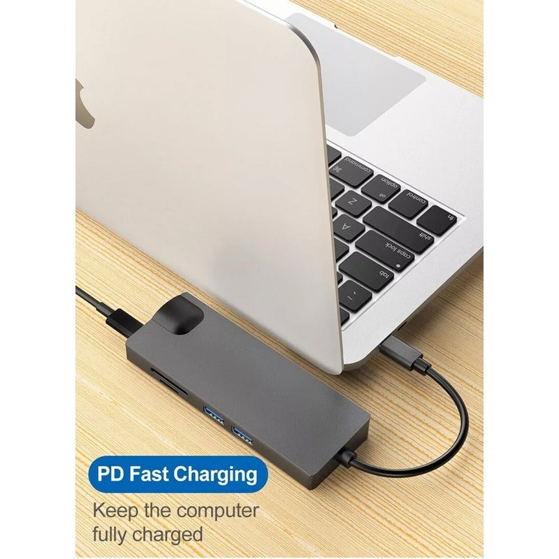 Multi Puerto Usb Hub Tipo C Adapta Usb Ethernet Hdmi Sd Vga