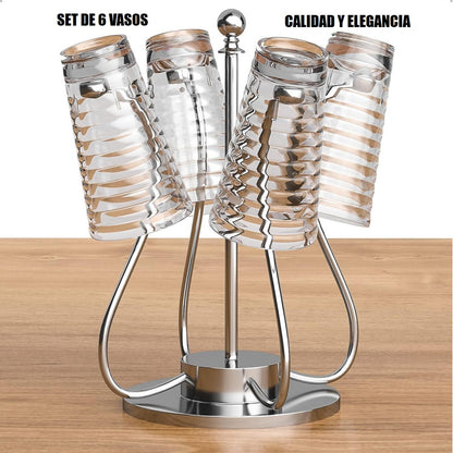 Set 6 Vasos De Vidrio Vasos Vidrio Jugo Juego De Vasos 350ml