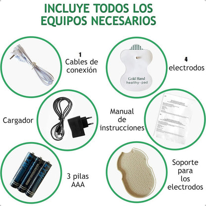 Set Electroestimulador Tens 8 Electrodos Cinta Kinesiologica