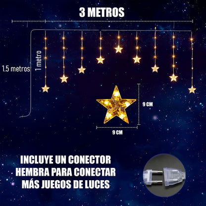 Luces Led Navidad Guirnalda Led Cascada Navideña Cortina Led