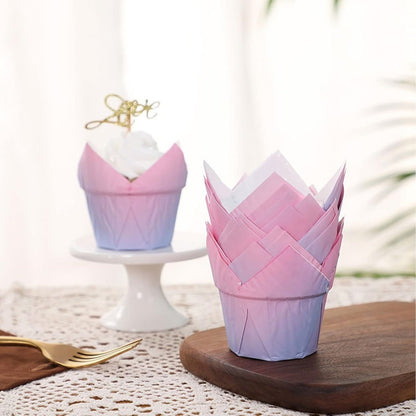 Pack X12 Capsula Para Hornear Capsulas Cupcakes Tulipanes Cu