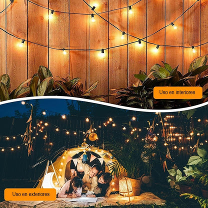 Guirnalda Luces Vintage Solares Cascada Luces Led Solar 7.5m