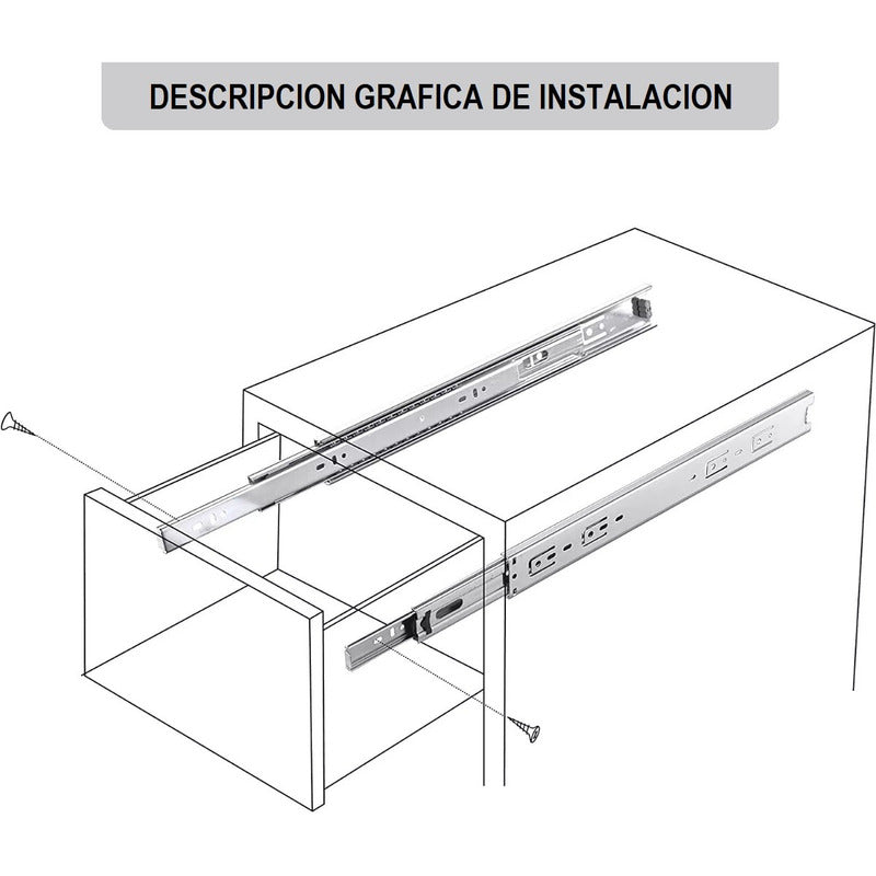 Corredera Telescópica Riel Para Cajones Corredera Riel 45cm