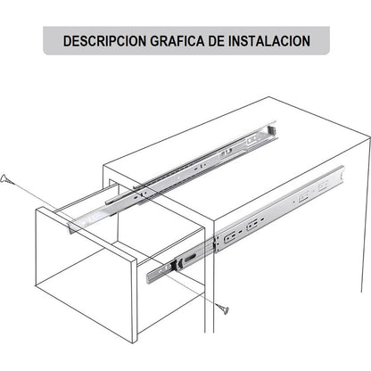 Corredera Telescópica Riel Para Cajones Corredera Riel 45cm
