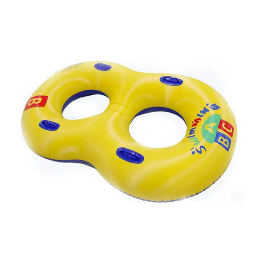 Flotador Inflable Doble Para Piscina Flotadores 2 Personas Color Amarillo