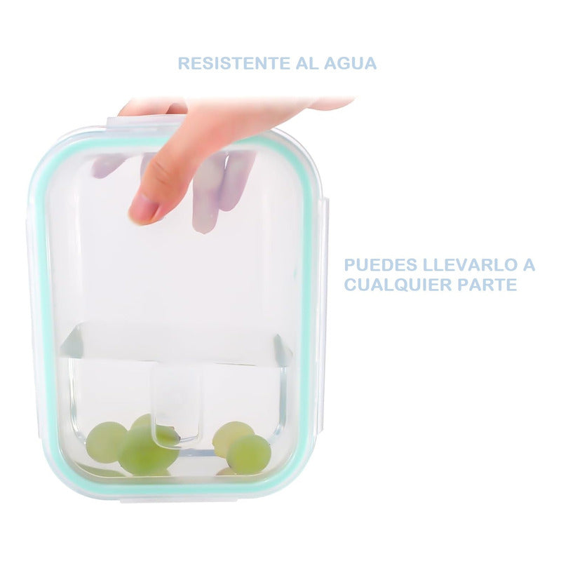 Set 3 Contenedores Rectangulares De Vidrio Envases Hermético