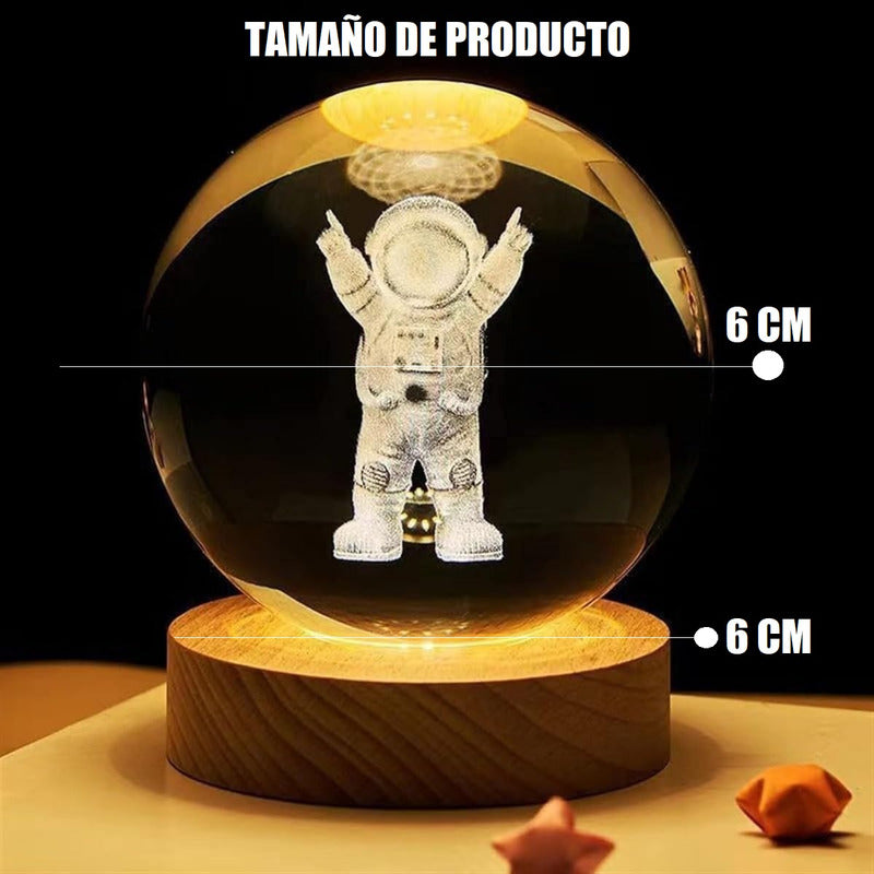 Pack X2 Lámparas De Cristal 3d Lámparas Led Bola De Cristal