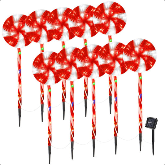 Pack X10 Estacas Solares Luces Navideñas Luces De Navidad