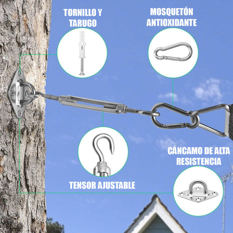 Pack X2 Tensores De Cuerda Alambre Tensor Gancho Para Toldos
