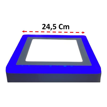 Pack X2 Foco Sobrepuesto Led 18w+6w Focos Led Plafon Panel