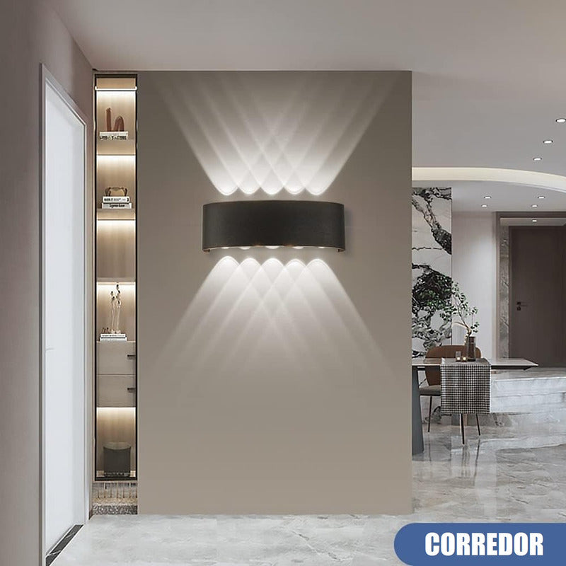 Aplique Muro Exterior Farol Pared 10w Luz Fria Impermeable