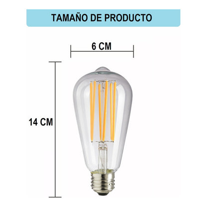Ampolleta Vintage 6w E27 Filamento Luz Calida 2700k