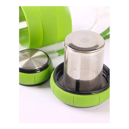 Infusor De Te Botella Vidrio Con Infusor 500 Ml Mate Infusor Color Marrón