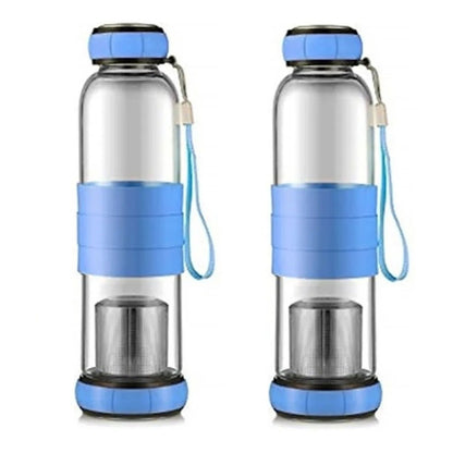 Pack X2 Infusores Te Botella Vidrio Con Infusor 500 Ml Mate