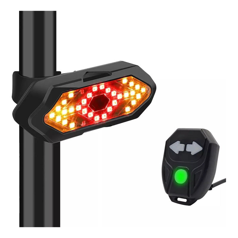 Luz Potente Trasera Para Bici Luz Señalización Bike Inhalamb Negro