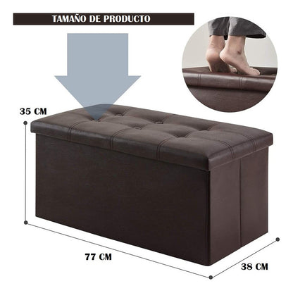 Puff Organizador Taburete Plegable Banco Organizador Baúl