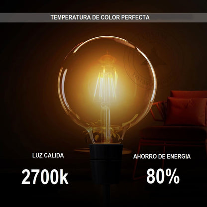 Ampolleta G125 Led Bombilla Incandescente Retro 6w 2700k