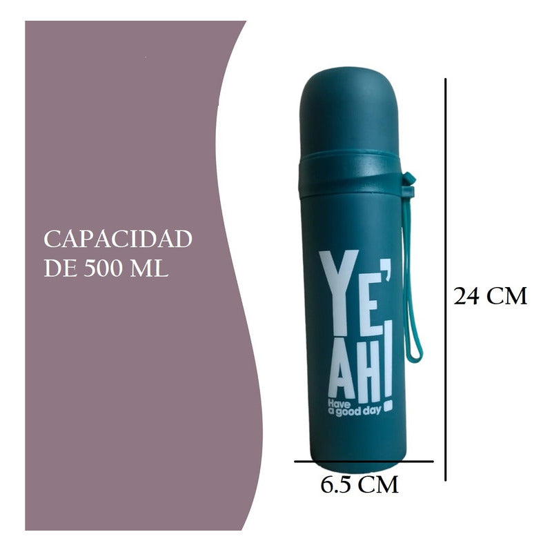 Termo Botella Agua Caliente Fria Cafe Invierno 500ml Acero