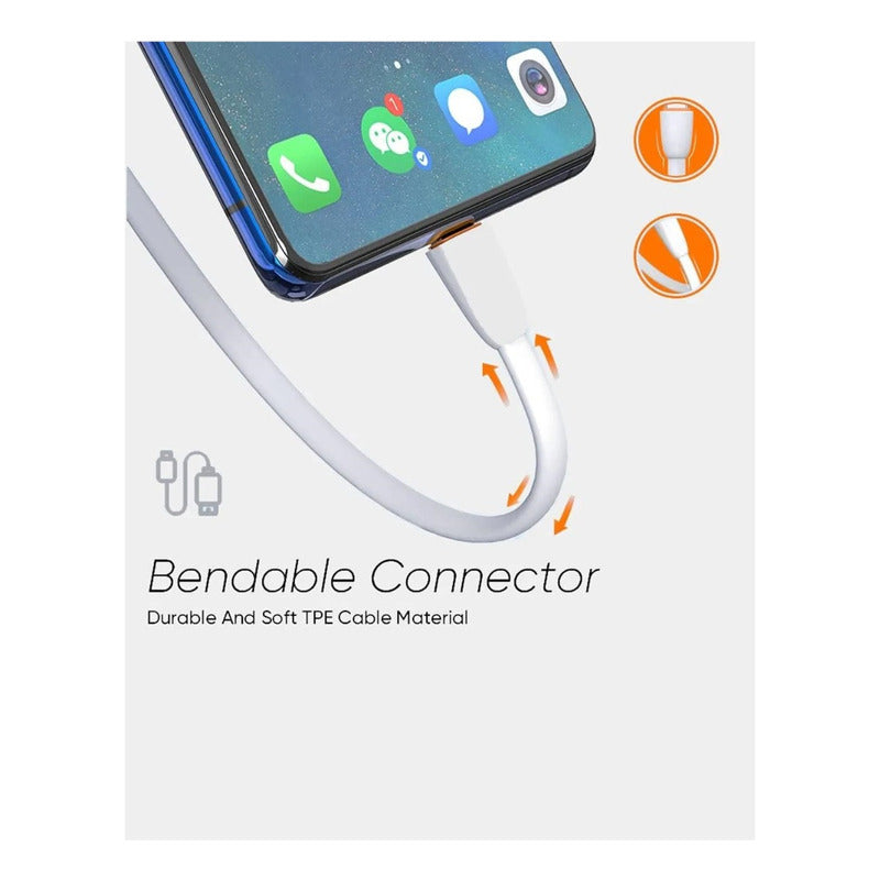 Cable Carga Rapida Tipo Lightning  2.1a Cable Usb 1 Metro