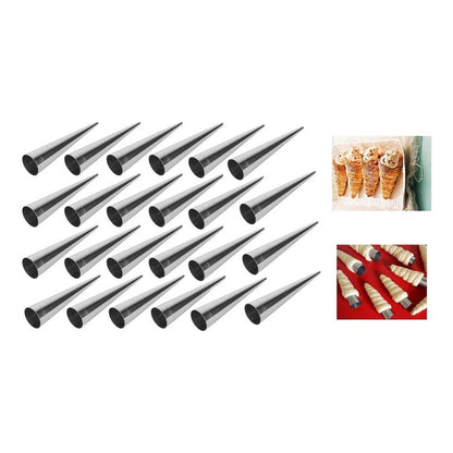 Pack X24 Moldes Para Cachito Metalico Croissant Cono Cannoli