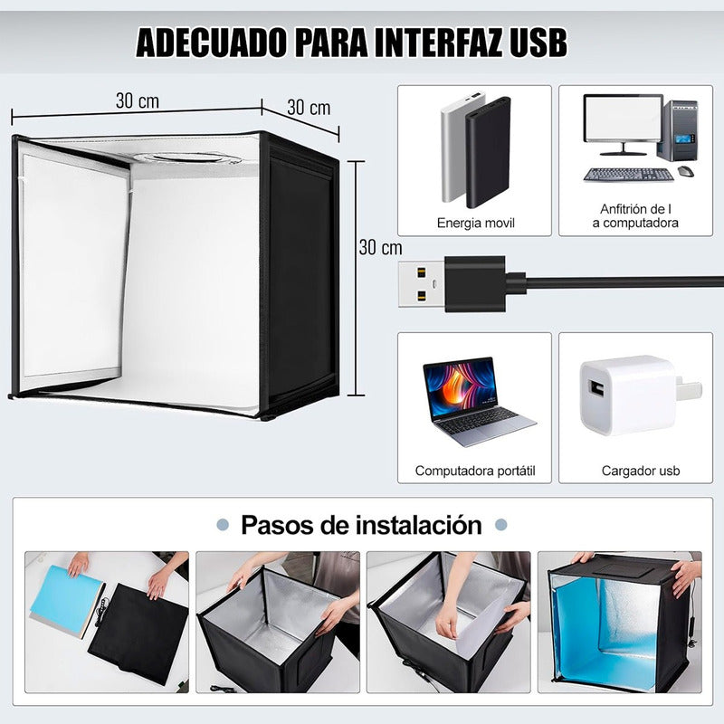 Mini Estudio Fotografico Led Caja Fotografica Led Plegable