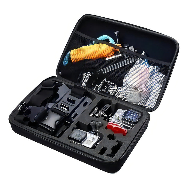 Kit Maleta Gopro Accesorios Para Cámara Deportiva 28 Piezas