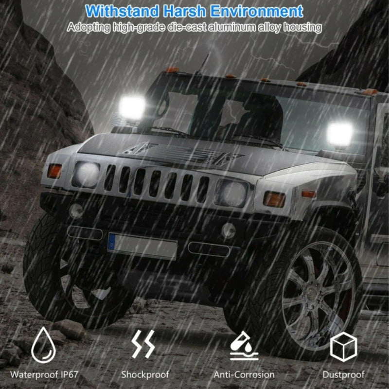 Pack X2 Focos Led Automovil Foco 4x4 Foco Neblineros Led 48w