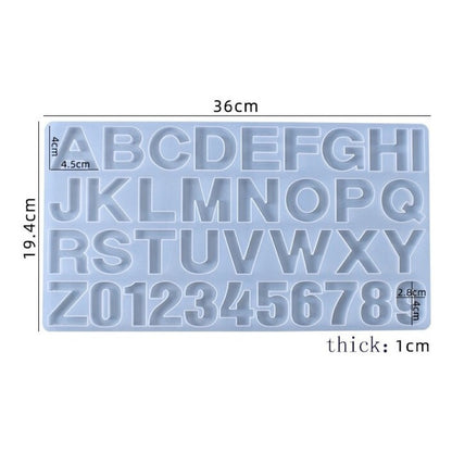 Molde Silicona Letras Números Moldes Repostería Transparente