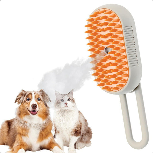 Cepillo Vapor Gato Quita Pelos Mascotas Peine Masajeador