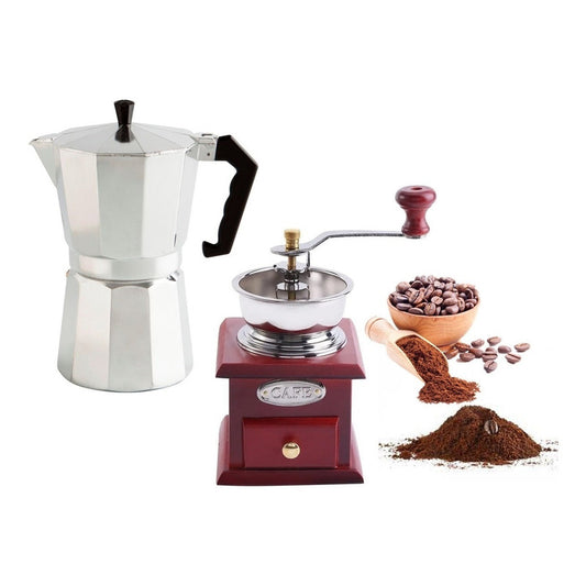 Cafetera Italiana 9 Tazas + Molinillo Cafe Cafeteras Express