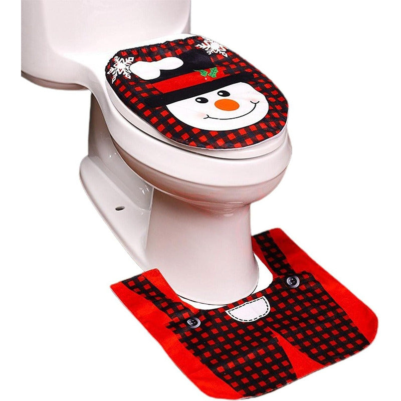 Set Fundas Para Baño De Navidad 2 Piezas Fundas Navideñas